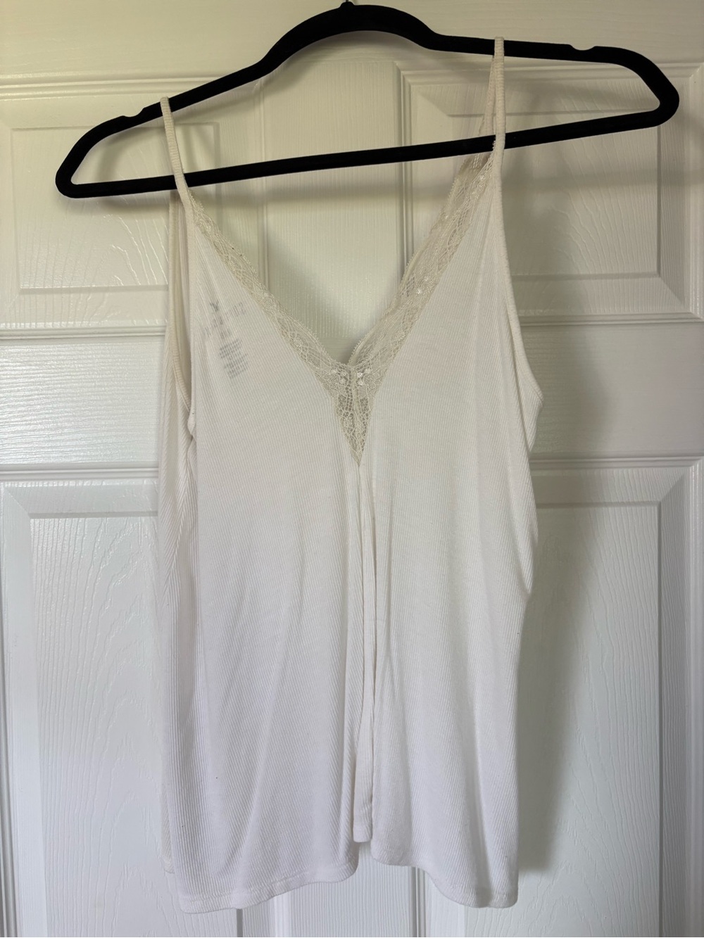 American Eagle Outfitters White Lace-Trim Tank Cami